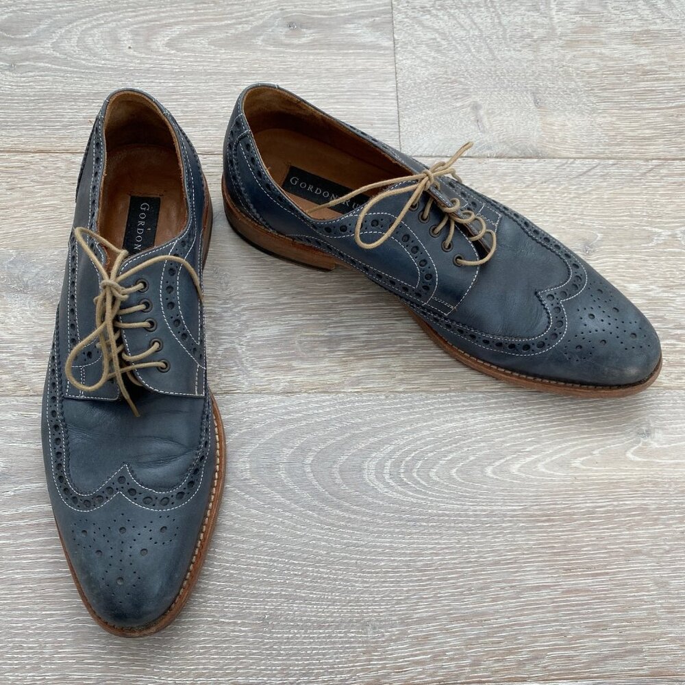 GORDON RUSH MEN'S LUXURY OXFORD BROGUES STYLE LACEUP SHOES SIZE 10.5